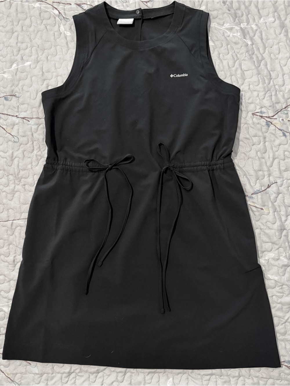 Columbia Black Sleeveless Drawstring Waist Mini Dress - Picture 2 of 3